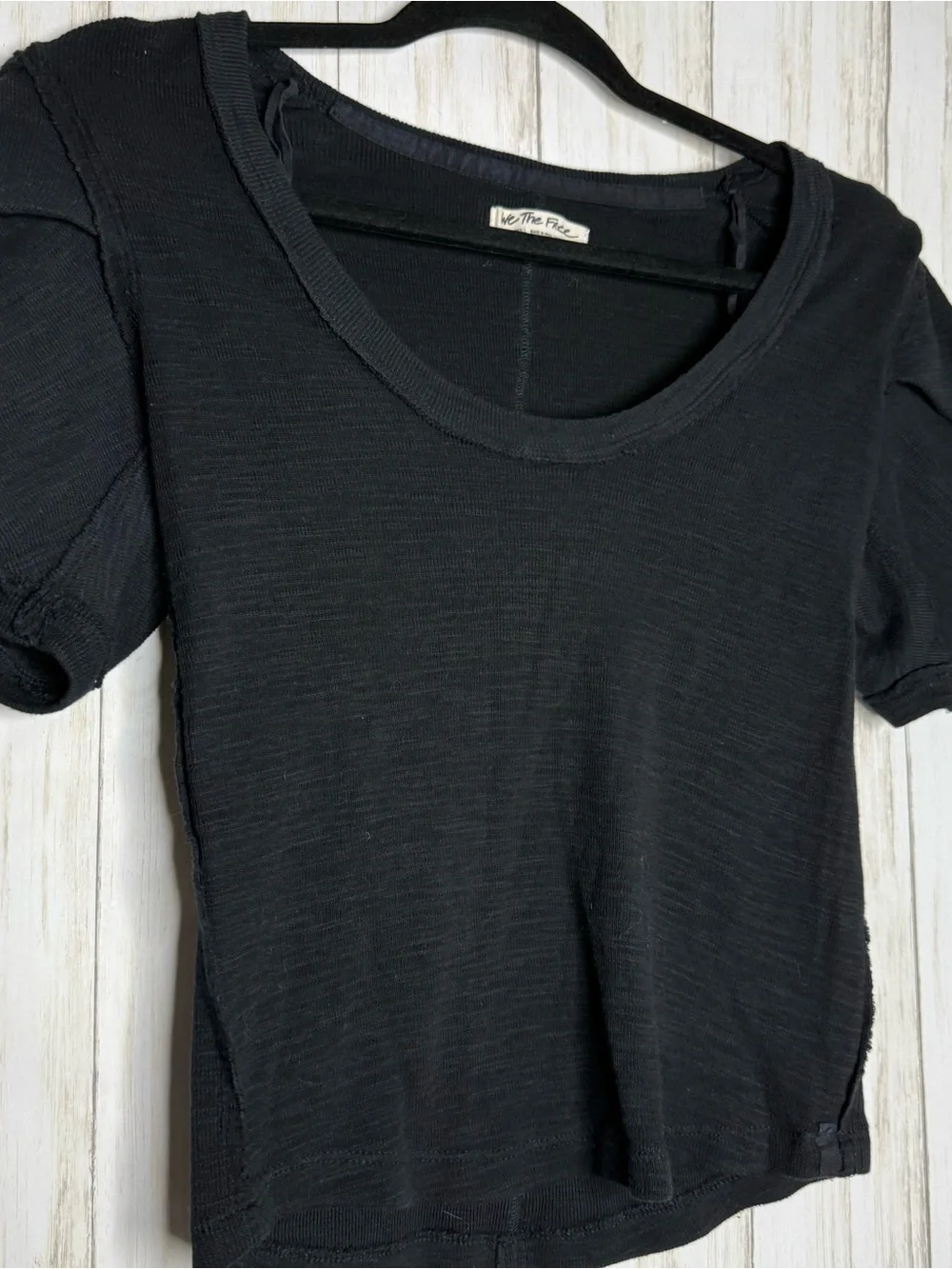 Free People Puffy Sleeve black tee XS